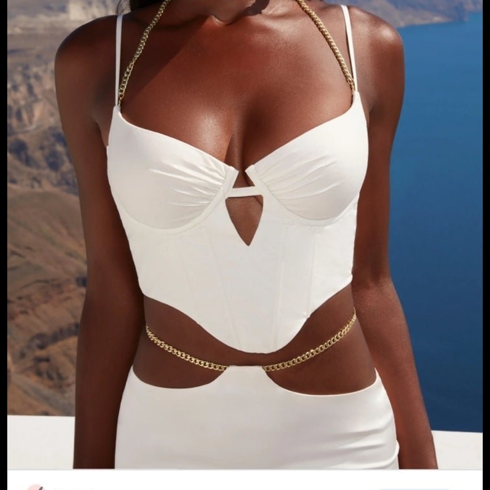 Oh Polly White Corset Crop Top